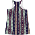 Southwestern Stripe Pattern Print Women's Racerback Tank Top