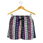 Southwestern Stripe Pattern Print Women's Shorts