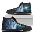 Space And Earth Print Black High Top Sneakers
