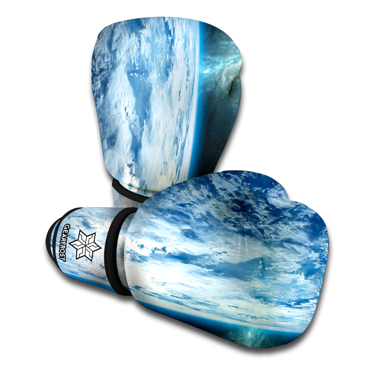 Space And Earth Print Boxing Gloves