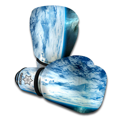 Space And Earth Print Boxing Gloves