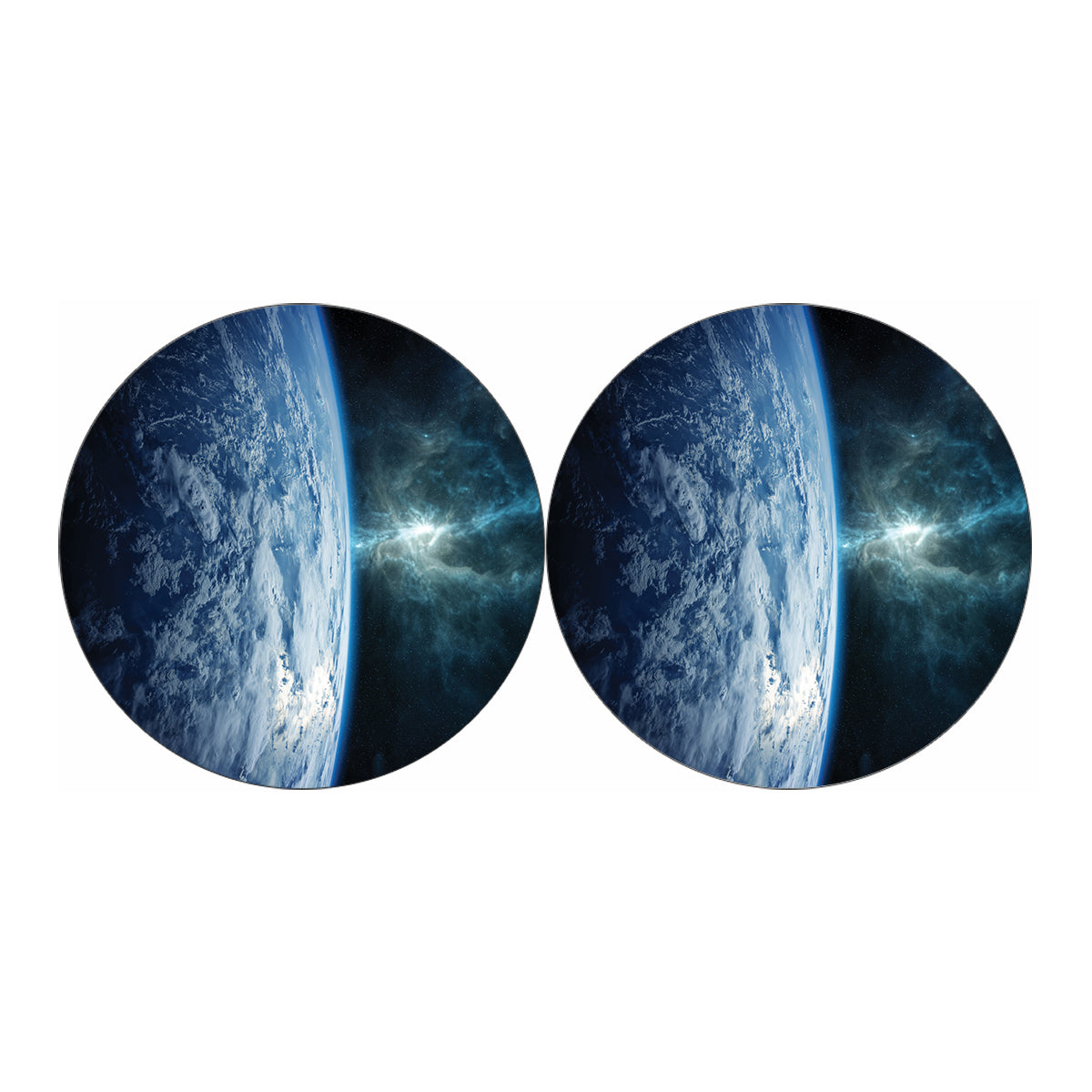 Space And Earth Print Car Coasters