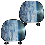 Space And Earth Print Car Headrest Covers