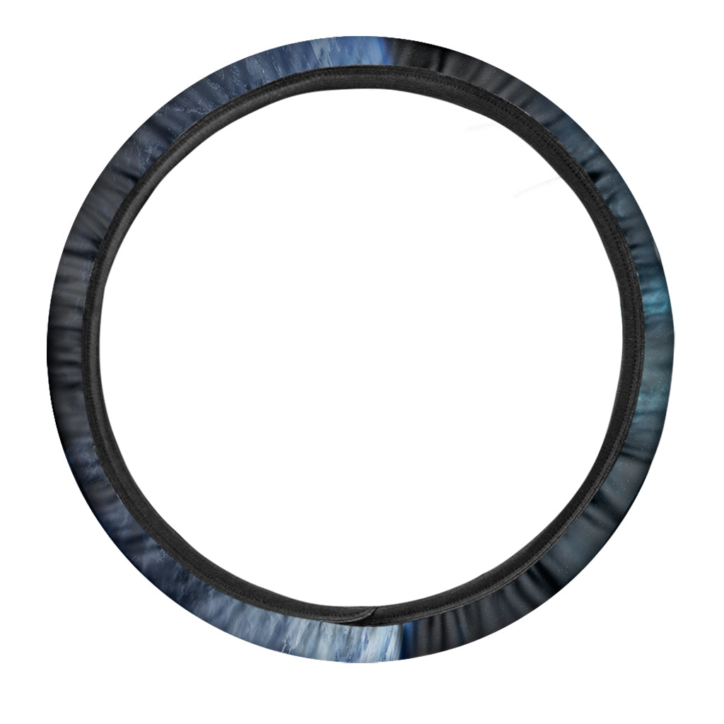 Space And Earth Print Car Steering Wheel Cover