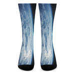 Space And Earth Print Crew Socks