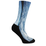 Space And Earth Print Crew Socks