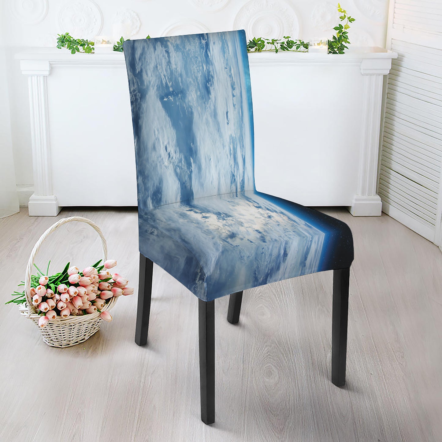 Space And Earth Print Dining Chair Slipcover