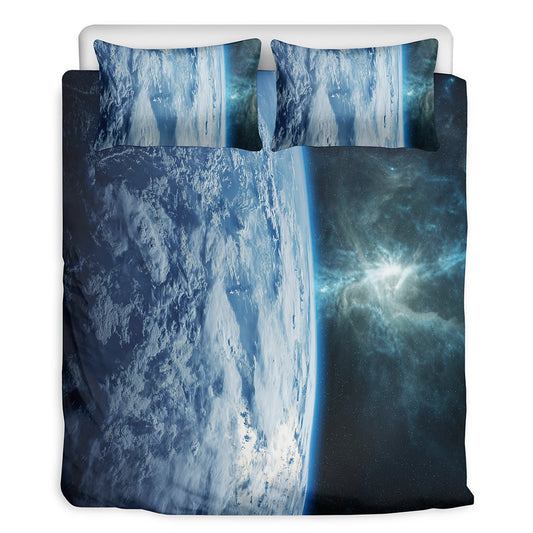 Space And Earth Print Duvet Cover Bedding Set