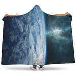 Space And Earth Print Hooded Blanket