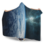 Space And Earth Print Hooded Blanket