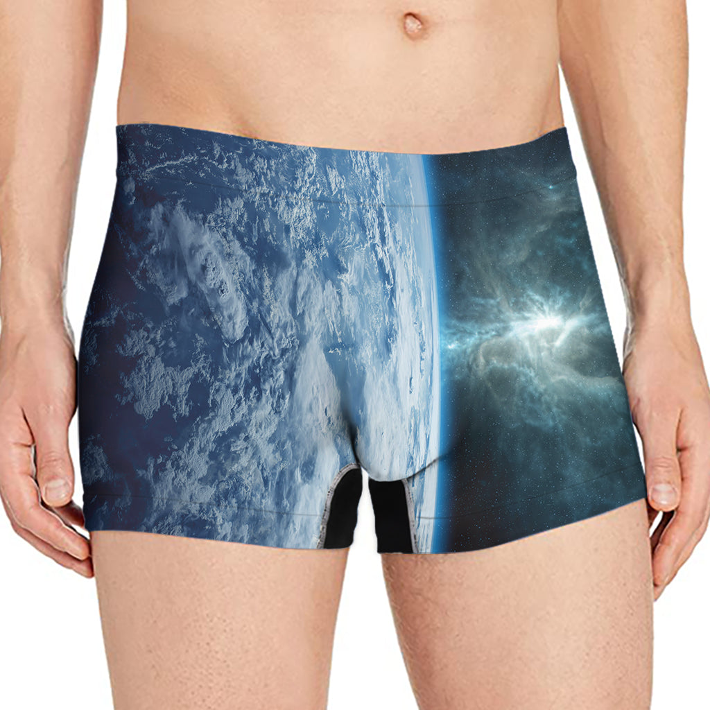 Space And Earth Print Men's Boxer Briefs
