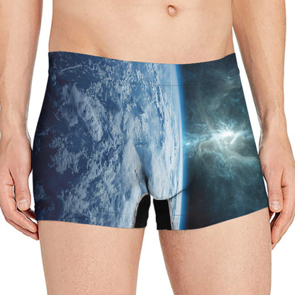 Space And Earth Print Men's Boxer Briefs