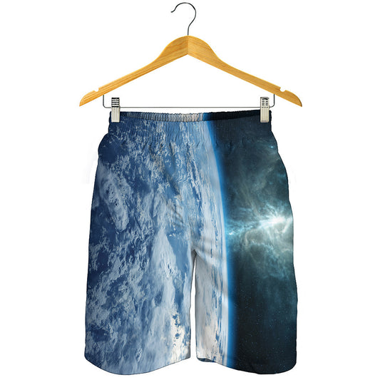 Space And Earth Print Men's Shorts