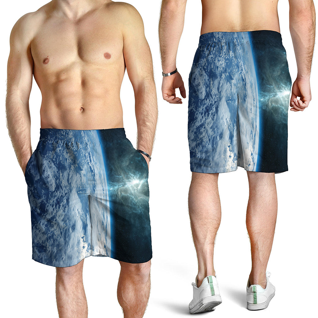 Space And Earth Print Men's Shorts