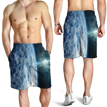 Space And Earth Print Men's Shorts