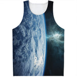 Space And Earth Print Men's Tank Top