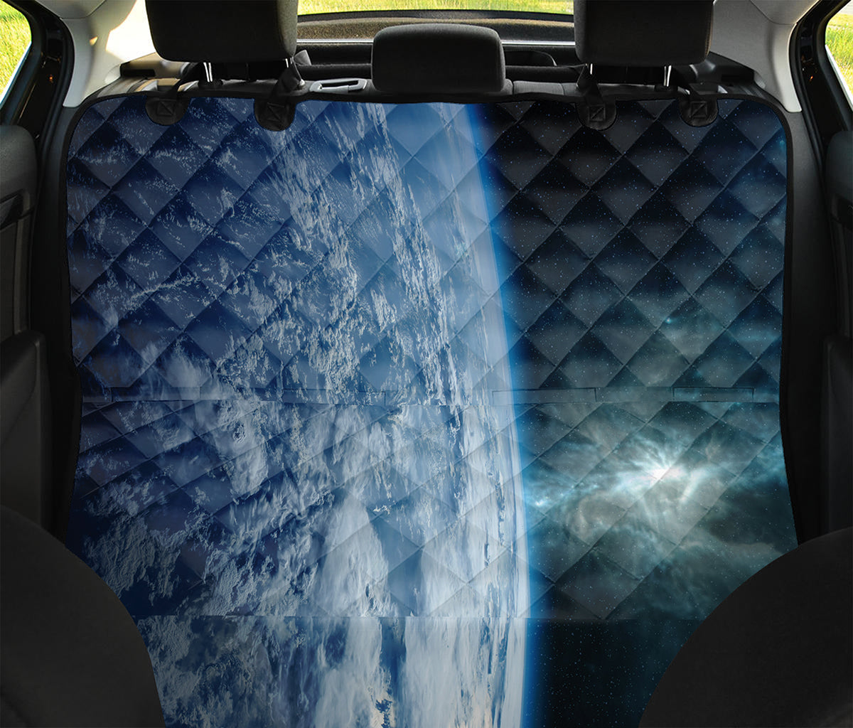 Space And Earth Print Pet Car Back Seat Cover