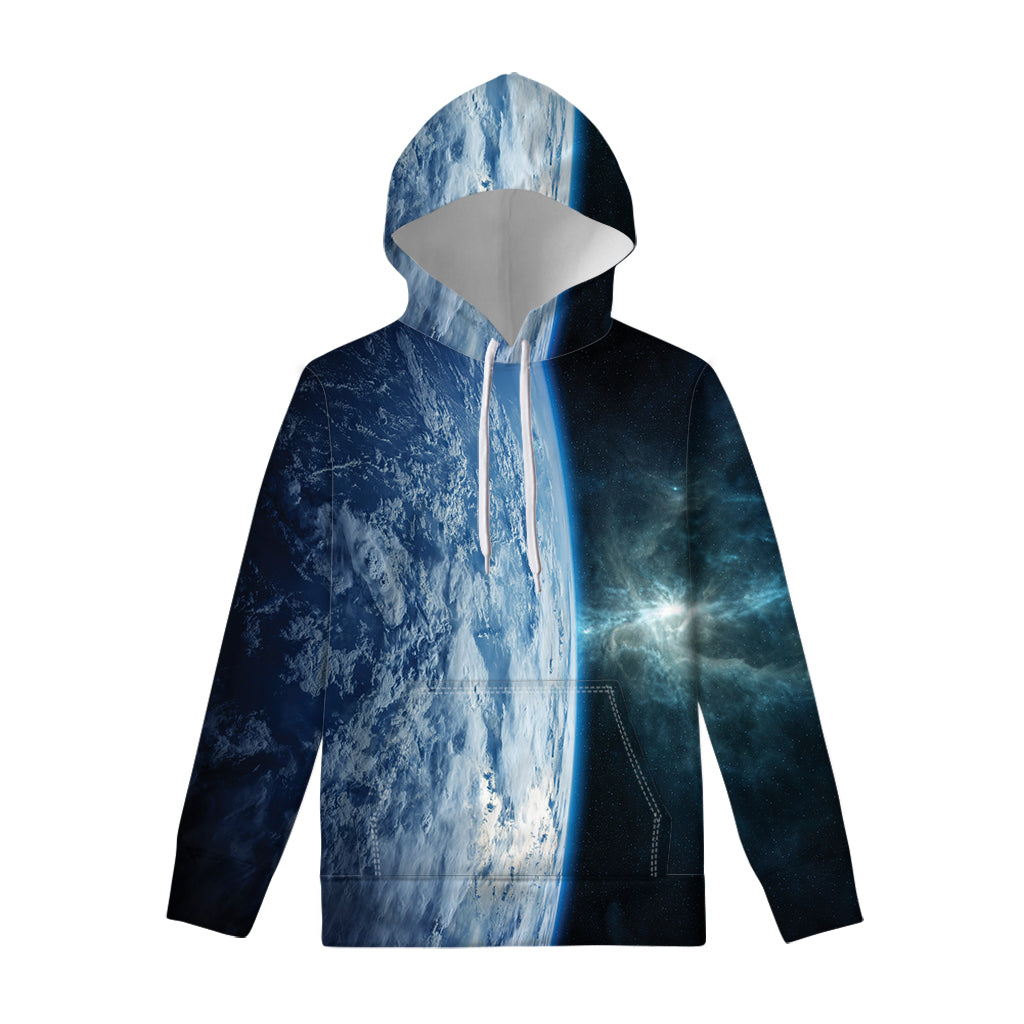 Space And Earth Print Pullover Hoodie