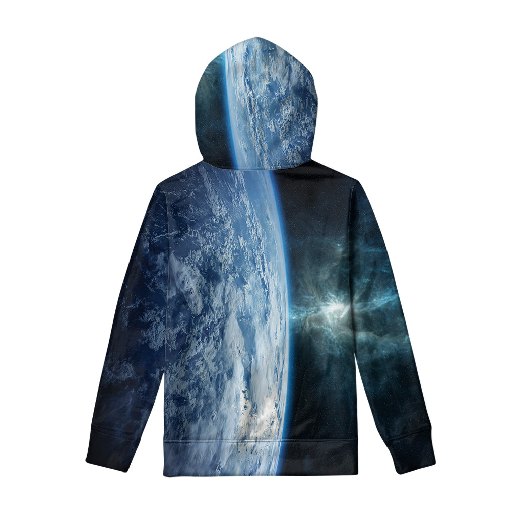Space And Earth Print Pullover Hoodie