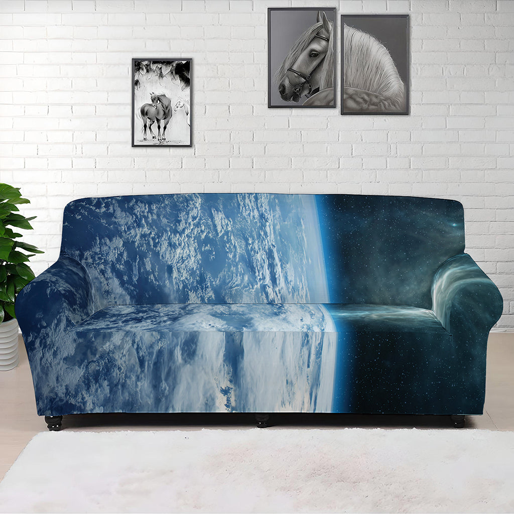 Space And Earth Print Sofa Cover