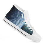 Space And Earth Print White High Top Shoes