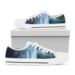 Space And Earth Print White Low Top Shoes