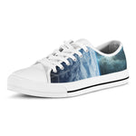Space And Earth Print White Low Top Shoes