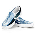 Space And Earth Print White Slip On Sneakers