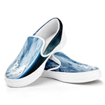 Space And Earth Print White Slip On Shoes