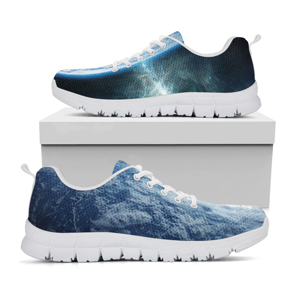Space And Earth Print White Sneakers