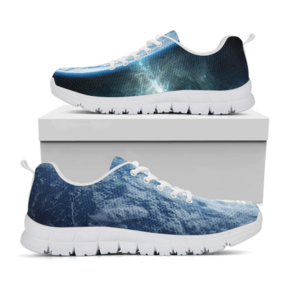 Space And Earth Print White Sneakers