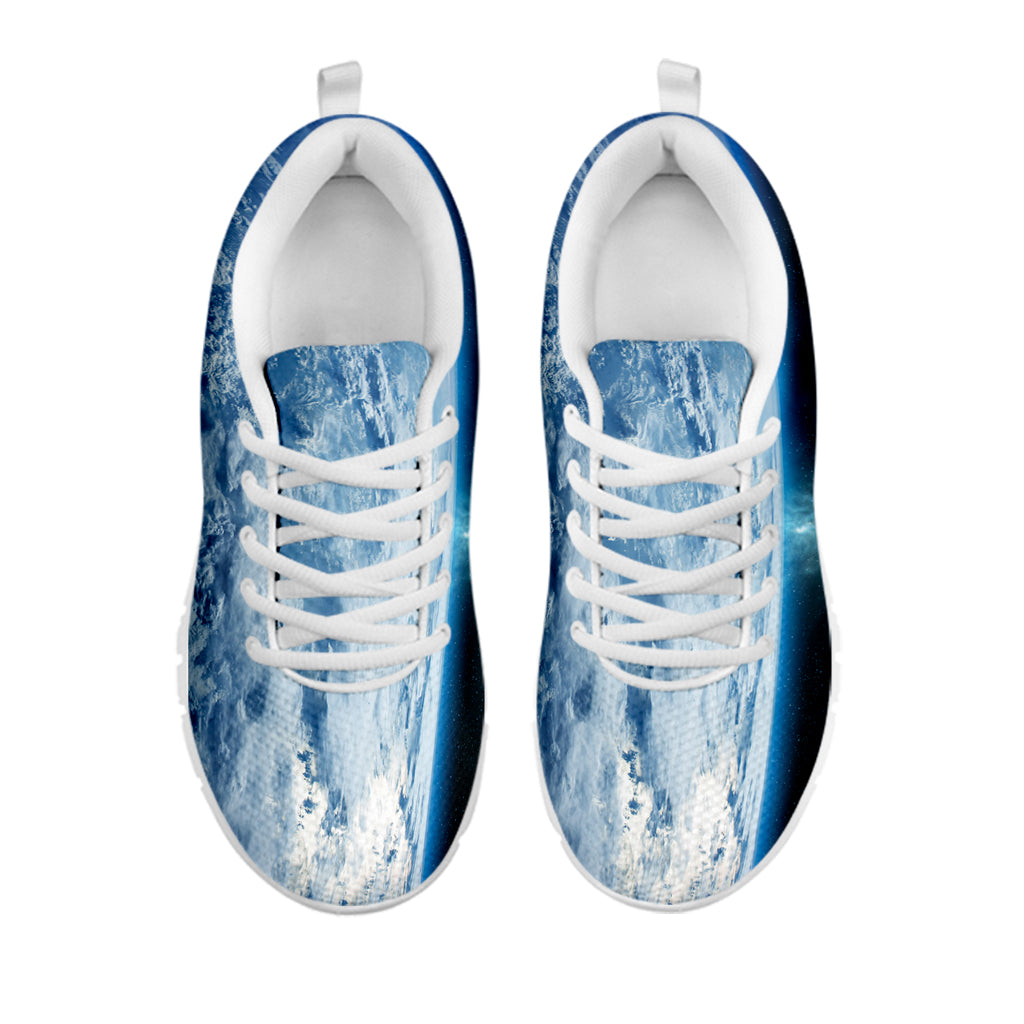 Space And Earth Print White Sneakers