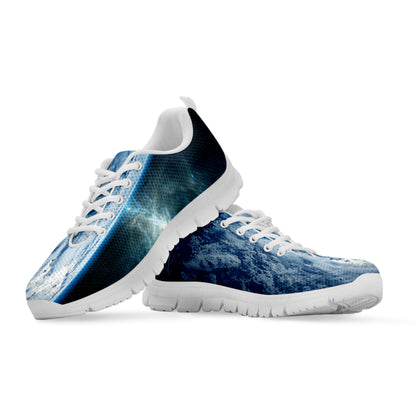 Space And Earth Print White Sneakers