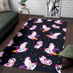 Space Astronaut Unicorn Pattern Print Area Rug GearFrost