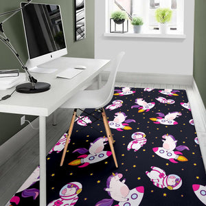 Space Astronaut Unicorn Pattern Print Area Rug GearFrost