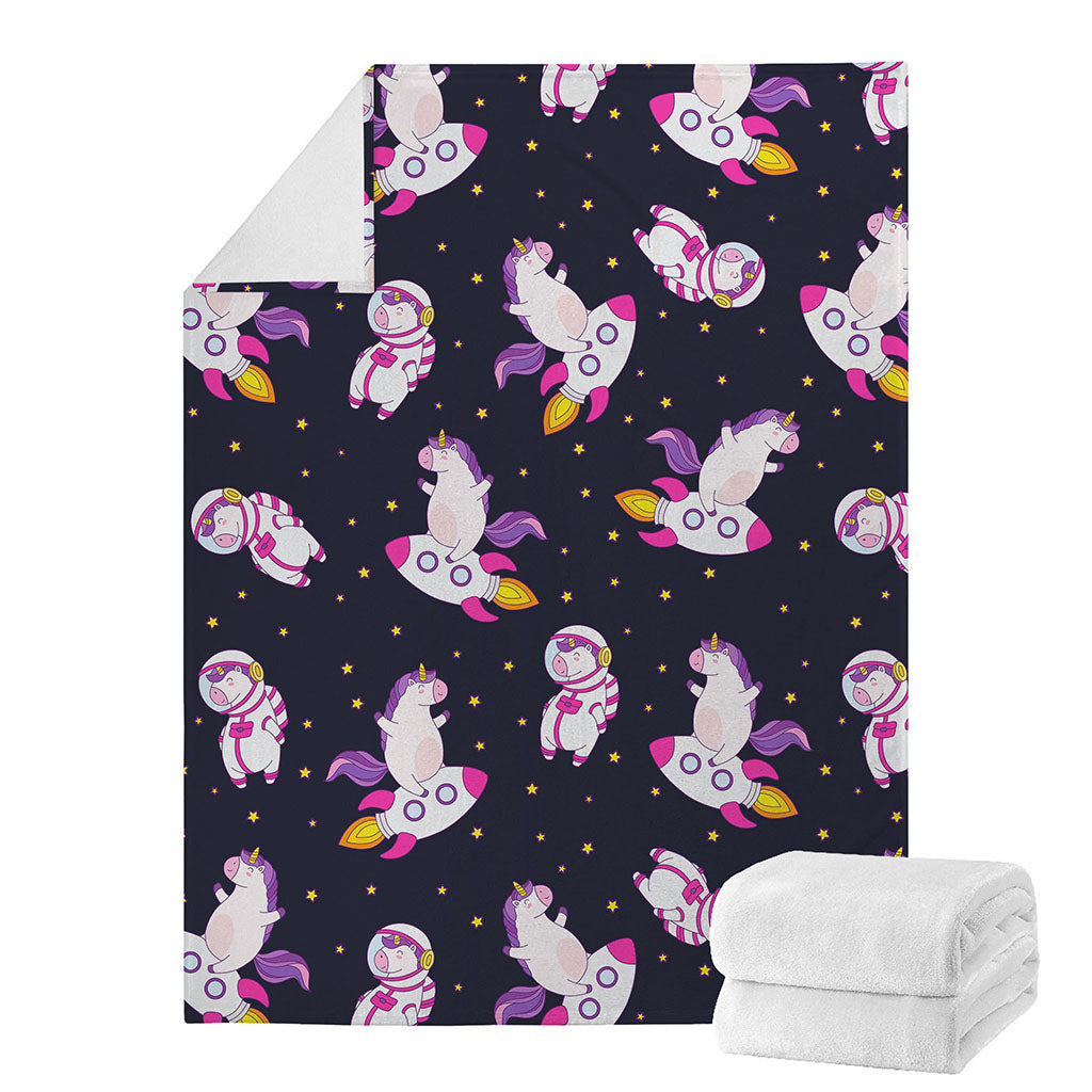 Space Astronaut Unicorn Pattern Print Blanket