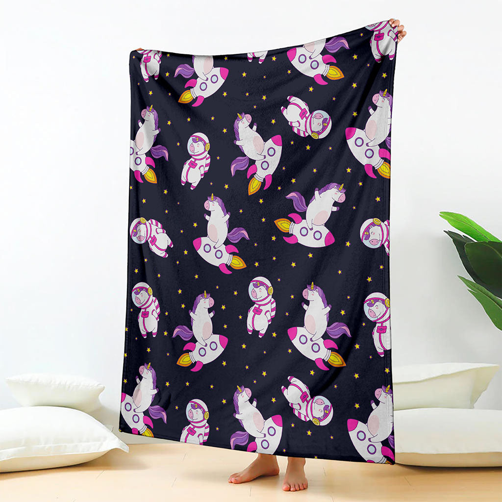 Space Astronaut Unicorn Pattern Print Blanket