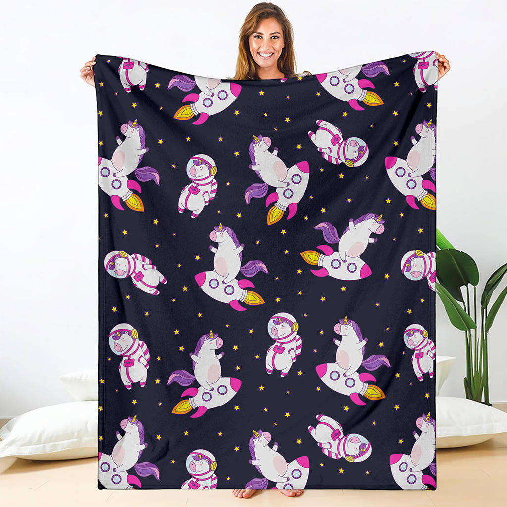 Space Astronaut Unicorn Pattern Print Blanket