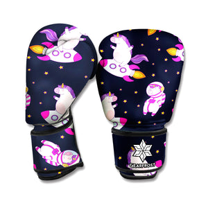 Space Astronaut Unicorn Pattern Print Boxing Gloves