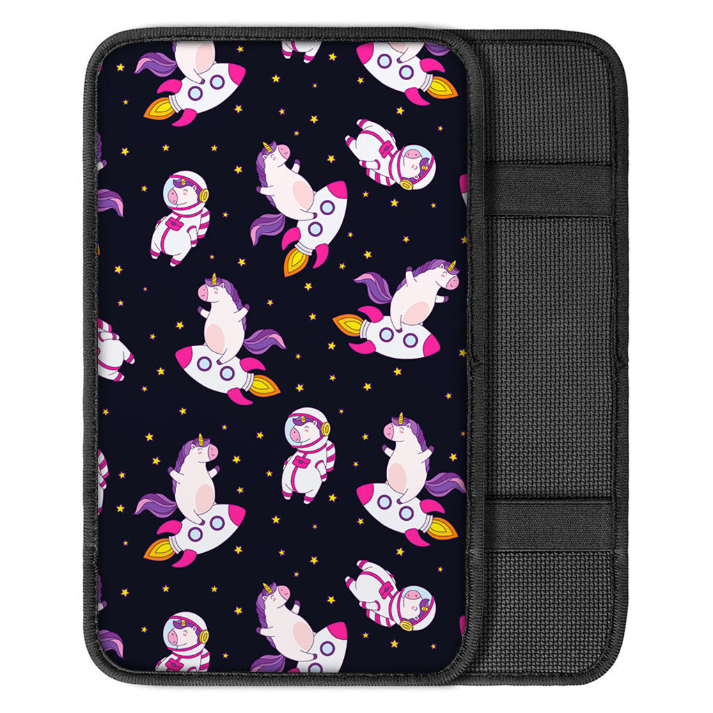 Space Astronaut Unicorn Pattern Print Car Center Console Cover