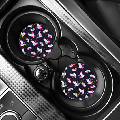 Space Astronaut Unicorn Pattern Print Car Coasters