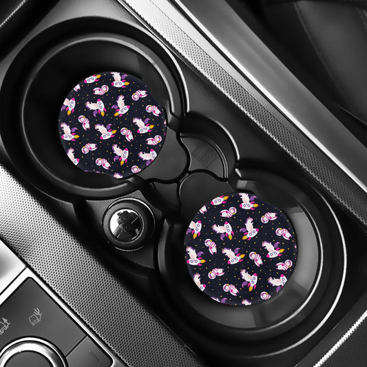 Space Astronaut Unicorn Pattern Print Car Coasters