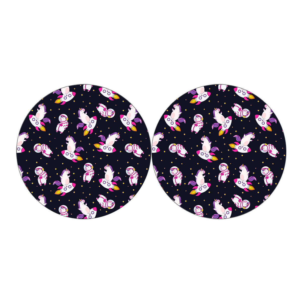 Space Astronaut Unicorn Pattern Print Car Coasters