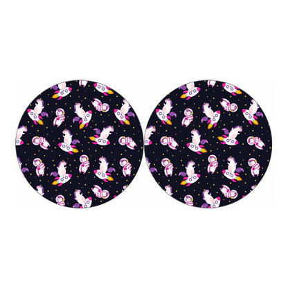 Space Astronaut Unicorn Pattern Print Car Coasters