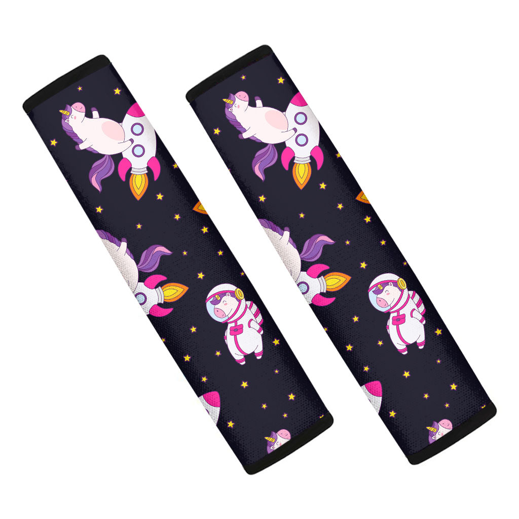 Space Astronaut Unicorn Pattern Print Car Seat Belt Covers