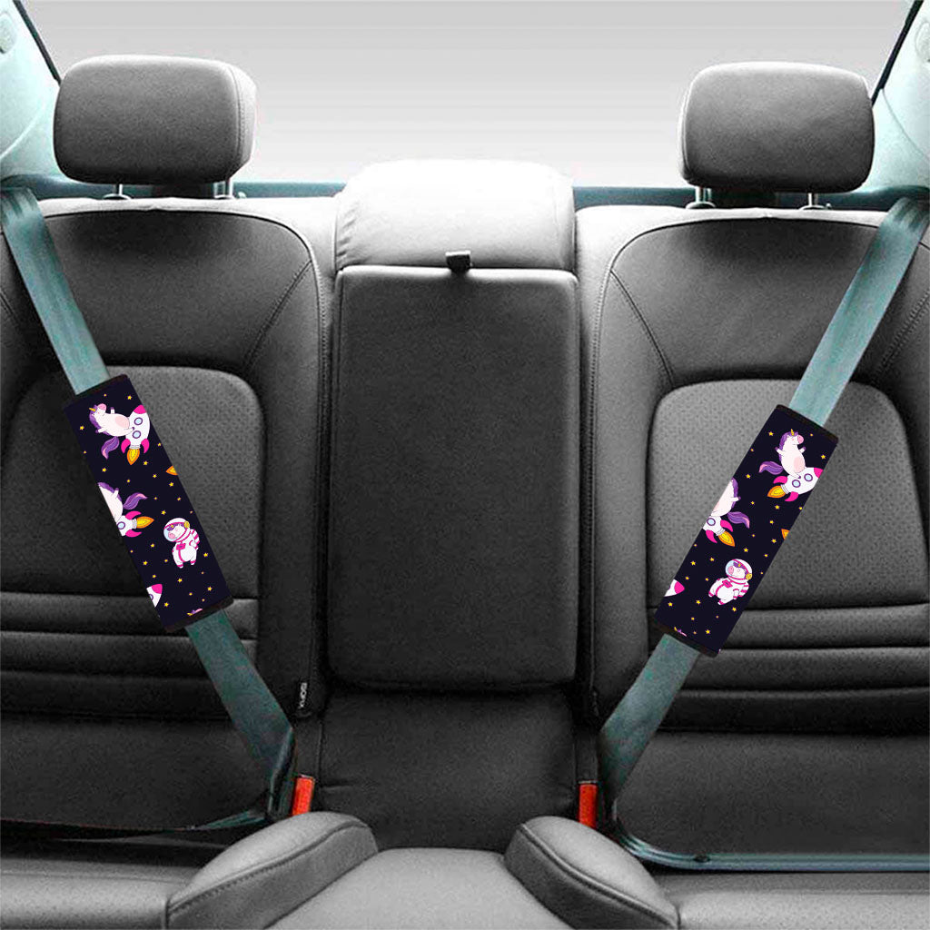 Space Astronaut Unicorn Pattern Print Car Seat Belt Covers