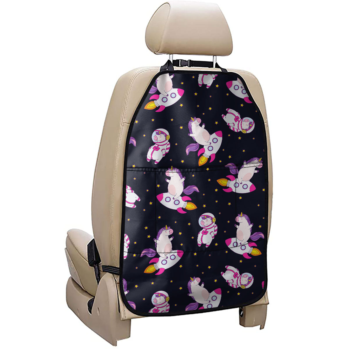 Space Astronaut Unicorn Pattern Print Car Seat Organizers