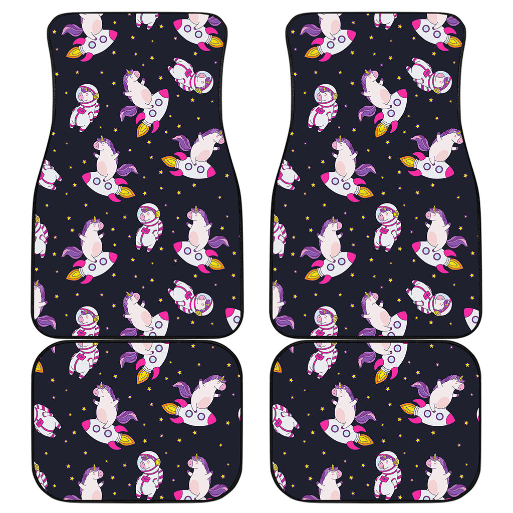 Space Astronaut Unicorn Pattern Print Front and Back Car Floor Mats