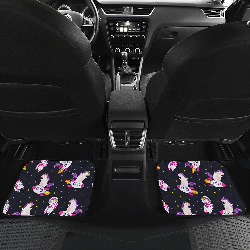 Space Astronaut Unicorn Pattern Print Front and Back Car Floor Mats