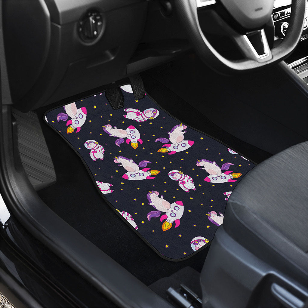 Space Astronaut Unicorn Pattern Print Front and Back Car Floor Mats